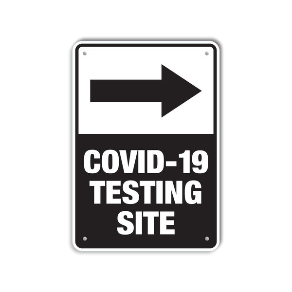 Lyle COVID Aluminum Sign, Covid-19 Testing Site, 10x14 Reflective, LCUV-0006-RA_10x14 LCUV-0006-RA_10x14